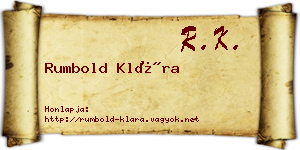 Rumbold Klára névjegykártya