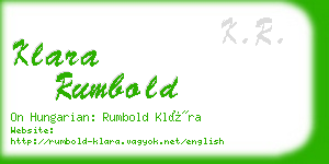 klara rumbold business card